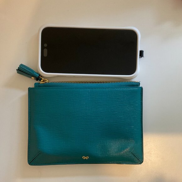 Anya Hindmarch Zip Card Case Pouch Wallet Clutch Amused Face Eyes 🫤 - Picture 7 of 7